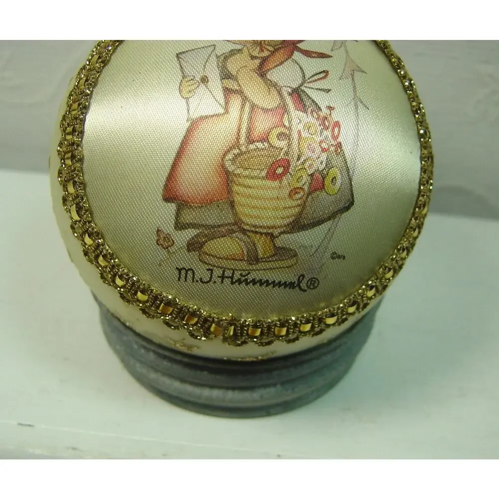 VINTAGE M.J. HUMMEL GLASS BALL ORNAMENT-1999-GIRL WITH LETTER